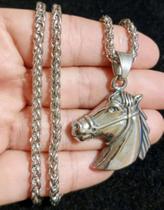 Cordão com Pingente Aço Inox Cavalo Campeão Rodeio Arena Cordão com Pingente Aço Inox Cavalo Campeão Rodeio Arena