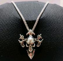 Cordão com Pingente Caveira Skull Rock