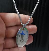 Cordão com Pingente em Medalha Jogador de Futebol Cordão com Pingente em Medalha Jogador de Futebol