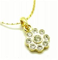 Cordão Com Pingente Flor Cristal Banho Ouro 18k 2655 Cordão Com Pingente Flor Cristal Banho Ouro 18k 2655