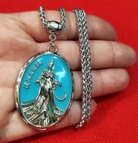 Cordão Com Pingente Iemanja Rainha Do Mar(PRATEADO)