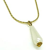 Cordão Com Pingente Pérola Longa Banho De Ouro 18k 2802 Cordão Com Pingente Pérola Longa Banho De Ouro 18k 2802