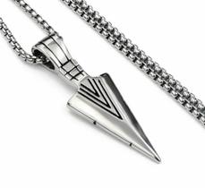 Cordão com Pingente Ponta de Lança Vikings em Aço Inox