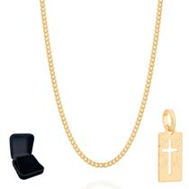 Cordão Com Pingente Rommanel Tamanho 60cm Masculino Banhado A Ouro 18k