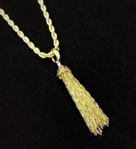 Cordão Com Pingente Tassel Singapura Banho Ouro 18k 3604