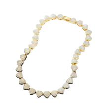 Cordão Corações 100% Cravejado - Banhado Ouro 18k Cordão Corações 100% Cravejado - Banhado Ouro 18k