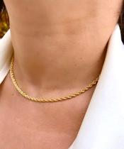 Cordão Corrente 50cm Torcido Baiano Ouro 18k 750