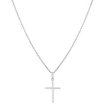 Cordão Corrente 60cm Masculina Pingente Crucifixo Prata 925