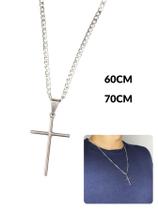 Cordão Corrente 70Cm 60Cm Masculino Pingente Cruz Palito