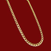 Cordão Corrente Aço Dourado Banhado a Ouro 18k 3mm