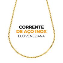 Cordão Corrente Aço Inox Veneziana Fina e Nota Fiscal