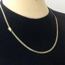 Cordão Corrente C/ Fecho De Gaveta Folheado A Ouro 18K 60cm 3mm Grumet CURTA - Excelente Acabamento