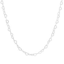 Cordão Corrente Colar Coração 45cm Prata 925 Cordão Corrente Colar Coração 45cm Prata 925