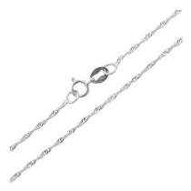 Cordao Corrente Colar Singapura Em Prata 925 Italiana 50 Cm