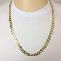 Cordão Corrente Grumet Banhada Ouro 18k 8mm 70cm Masculina