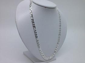 Cordão Corrente Italiana 3 Em 1 6,5mm X 60cm Em Prata 925
