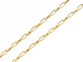 Cordão Corrente Italiana Oca Masculina Ouro 18k 70cm