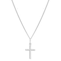 Cordão Corrente Masculina 60cm Grumet Crucifixo Prata 925