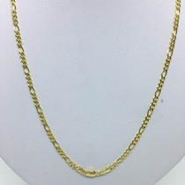 Cordão Corrente Masculina 70cm 3mm 3 X 1 Folheado A Ouro 18k