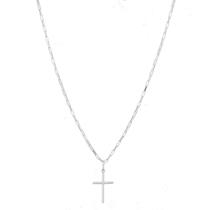 Cordão Corrente Masculina Cadeado 70cm Pingente Cruz Crucifixo De Prata 925