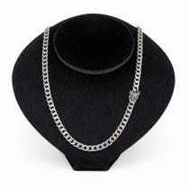Cordão Corrente Masculina Elos Maciços Grumet Escamas Aço Cirúrgico Inox Luxo Prateado Cordão Corrente Masculina Elos Maciços Grumet Escamas Aço Cirúrgico Inox Luxo Prateado