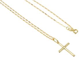Cordão Corrente Masculina Ouro 60cm E Pingente Cruz Crucifixo Ouro 18k 750 Cadeado