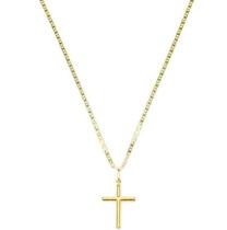 Cordão Corrente Masculina Piastrine 70cm E Pingente Crucifixo Cruz De Ouro 18k - RHEA PRATAS