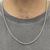 Cordão Corrente Masculina Trança Fina 60cm 3mm Aço Inox 316l Cordão Corrente Masculina Trança Fina 60cm 3mm Aço Inox 316l