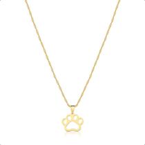 Cordão Corrente Ouro 18k + Pingente Patinha