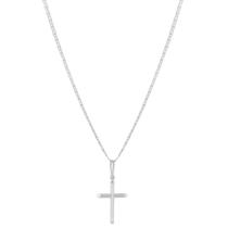 Cordão Corrente Piastrine Masculina 70cm Crucifixo Prata 925
