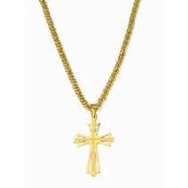 Cordão Corrente + Pingente Cruz Folheado Ouro R: 308-331-484-1059