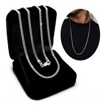 Cordão Corrente Prata 925 Grumet 70cm Masculina Fina 2mm