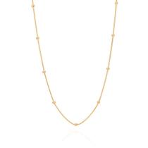 Cordão corrente rommanel banhado ouro 18k feminino fio bolas 42cm 530290