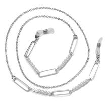 Cordão Corrente Segura Salva Óculos Pérolas Ouro Prata 75cm