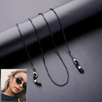 Cordão Corrente Segura Salva Óculos Ródio Negro