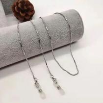 Cordão Corrente Segura Salva Óculos Ródio Prata 70cm