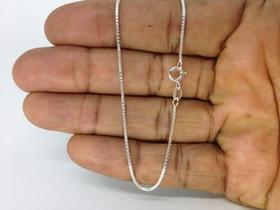 Cordão Corrente Veneziana Italiana 45cm 1mm Em Prata 925