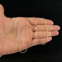 Cordão Correntinha masculina fina 2mm Grumet elo longo Banhado a Ouro 18k Exclusivo Premium Cordão Correntinha masculina fina 2mm Grumet elo longo Banhado a Ouro 18k Exclusivo Premium