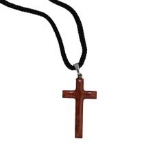 Cordão Crucifixo Cruz de Madeira - Não