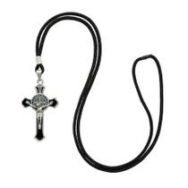 Cordão Cruz de Metal de São Bento Preto Cordão Cruz de Metal de São Bento Preto