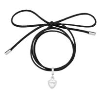 Cordão de Algodão com Escudo Força Preto/Prateado