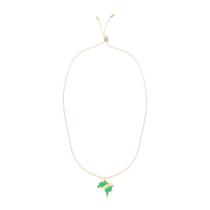 Cordão de Algodão com Pingente Mapa do Brasil Revestido em Ouro