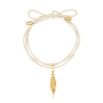 Cordão de Algodão com Pingente Milho Revestido em Ouro