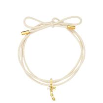 Cordão de Algodão com Pingente Soja Pequena Revestida em Ouro