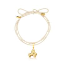 Cordão de Algodão com Pingente Trator Revestido em Ouro