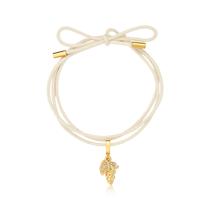 Cordão de Algodão com Pingente Uva Revestido em Ouro