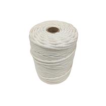 Cordão de Algodão para Artesanato e Macramê 6mm com Alma Bege Natural