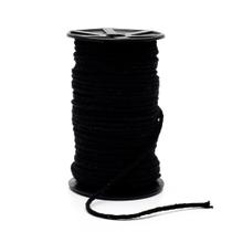 Cordão de Algodão Trançado Simples Preto Danitex 2mm - 50 Metros