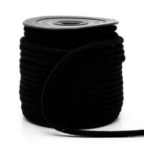 Cordão de Algodão Trançado Simples Preto Danitex 5mm - 30 Metros