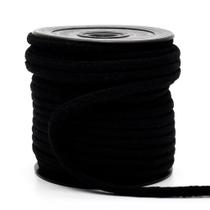 Cordão de Algodão Trançado Simples Preto Danitex 6mm - 20 Metros
